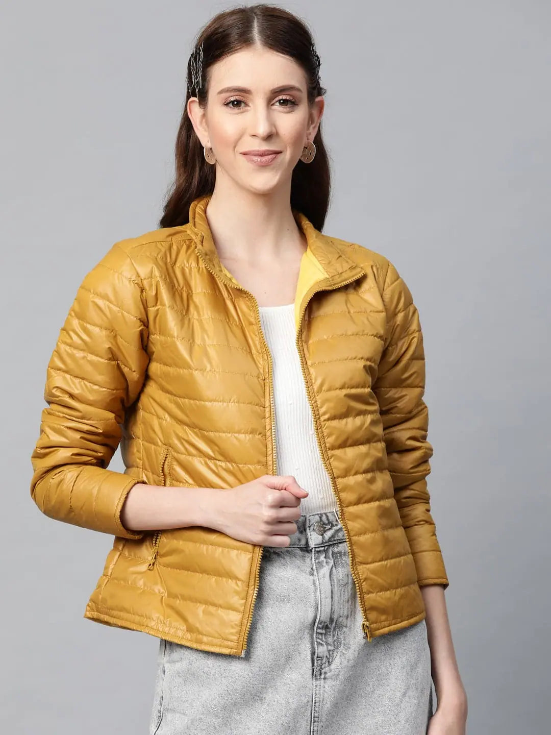 Mustard Puffer Jacket - Women's Fashion Jacket & Winter Coat