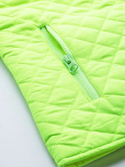 Women Solid Green Sleeveless Jacket