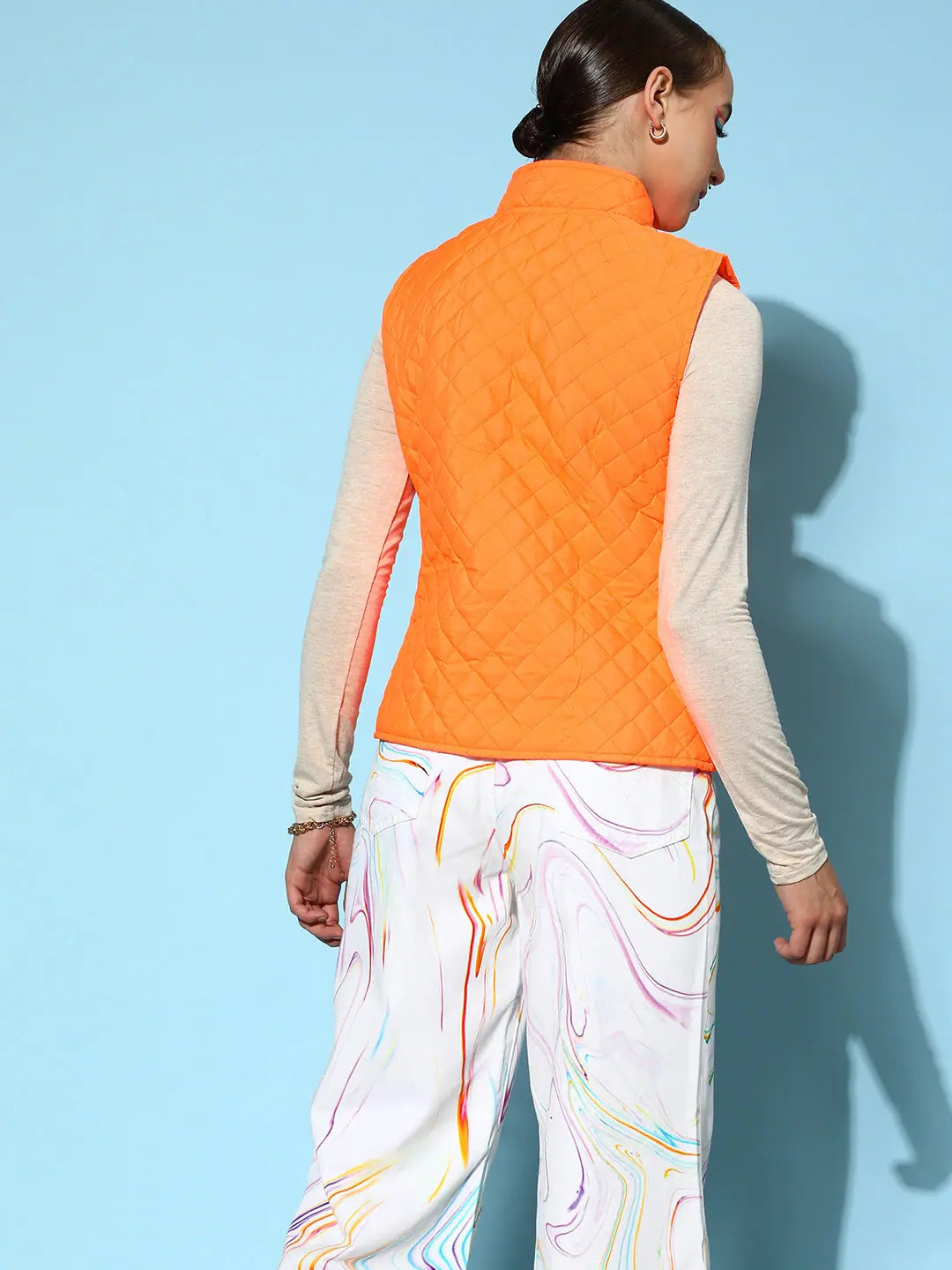 Neon Orange Puffer Jacket - Trendy Women's Outerwear & Coats