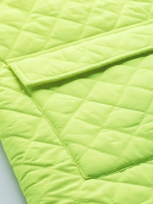 Women Solid Green Full Sleeve Jacket 1080
