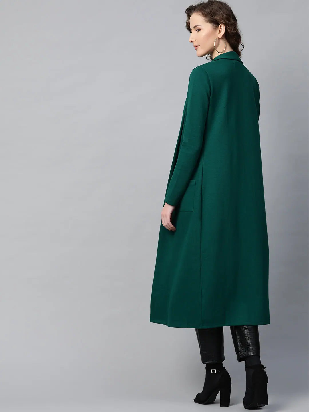 Green Longline Shrug - Women's Fashion Jackets and Outerwear