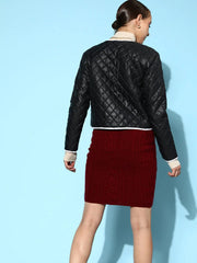 Women Solid Standard Black Jacket