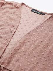 Women Solid Pink Full Sleeve Jacket