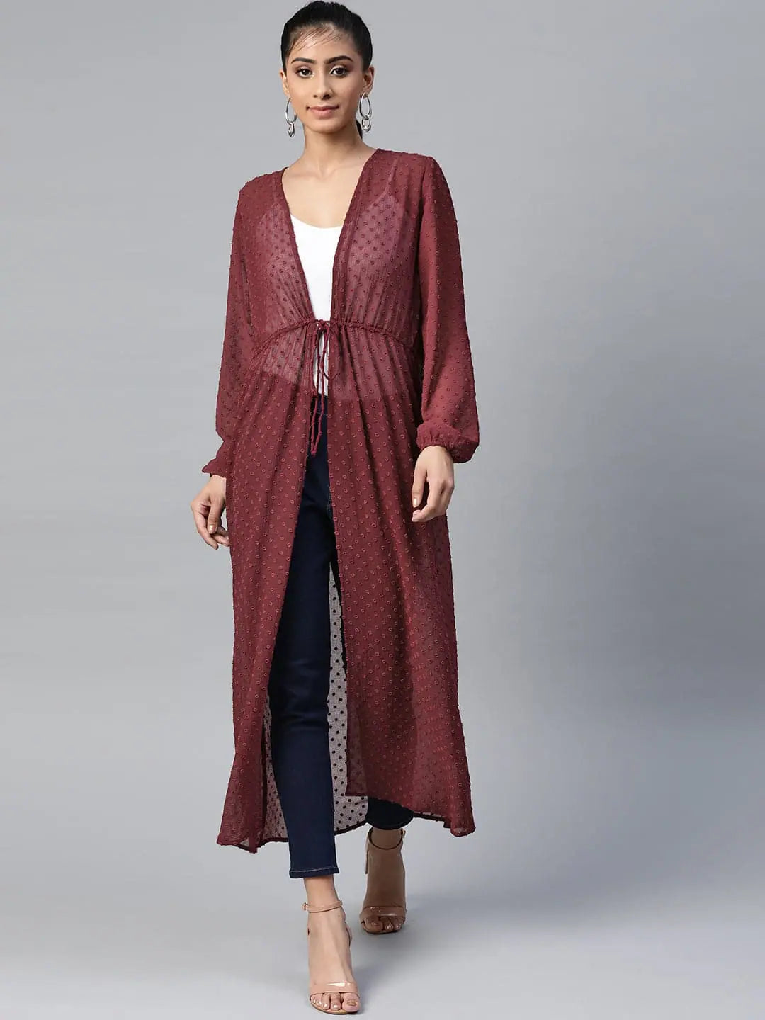 Burgundy Shrug - Women's Jackets, Trendy Women's Outerwear