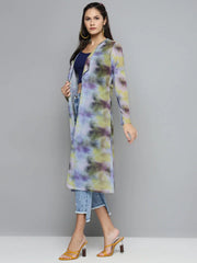 Women Printed Yellow Full Sleeve Jacket