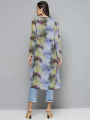 Women Printed Yellow Full Sleeve Jacket