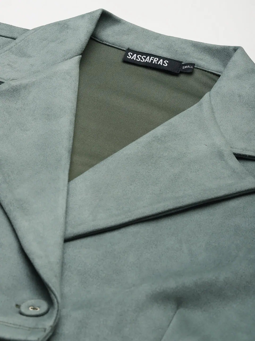 Olive Suede Crop Blazer - Women's Fashion Jackets and Outerwear