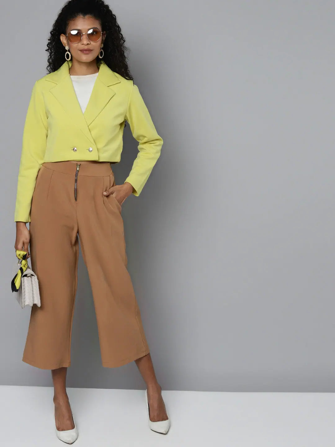 Yellow Solid Full Sleeve Jacket - Women's Outerwear Online