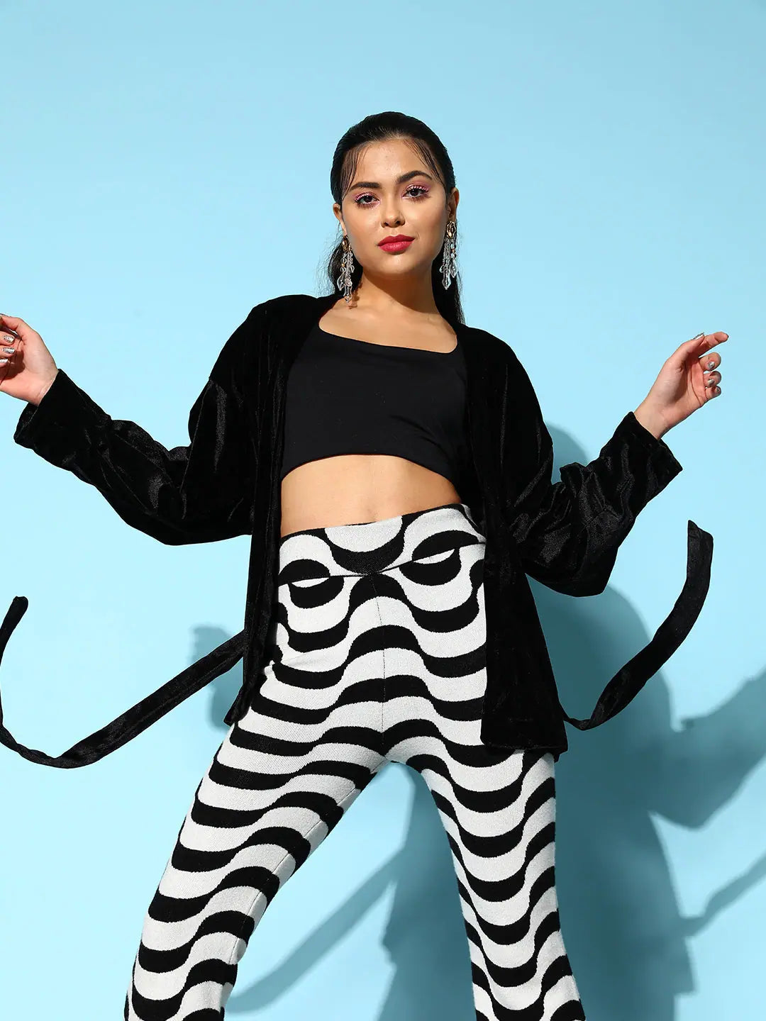 Black Velvet Kimono Jacket - Trendy Women's Outerwear