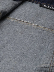 Women Solid Blue Collared Neck Full Sleeve Jacket