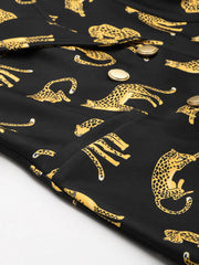 Women Printed Black Full Sleeve Jacket