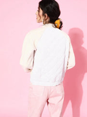 Women Solid White Full Sleeve Jacket