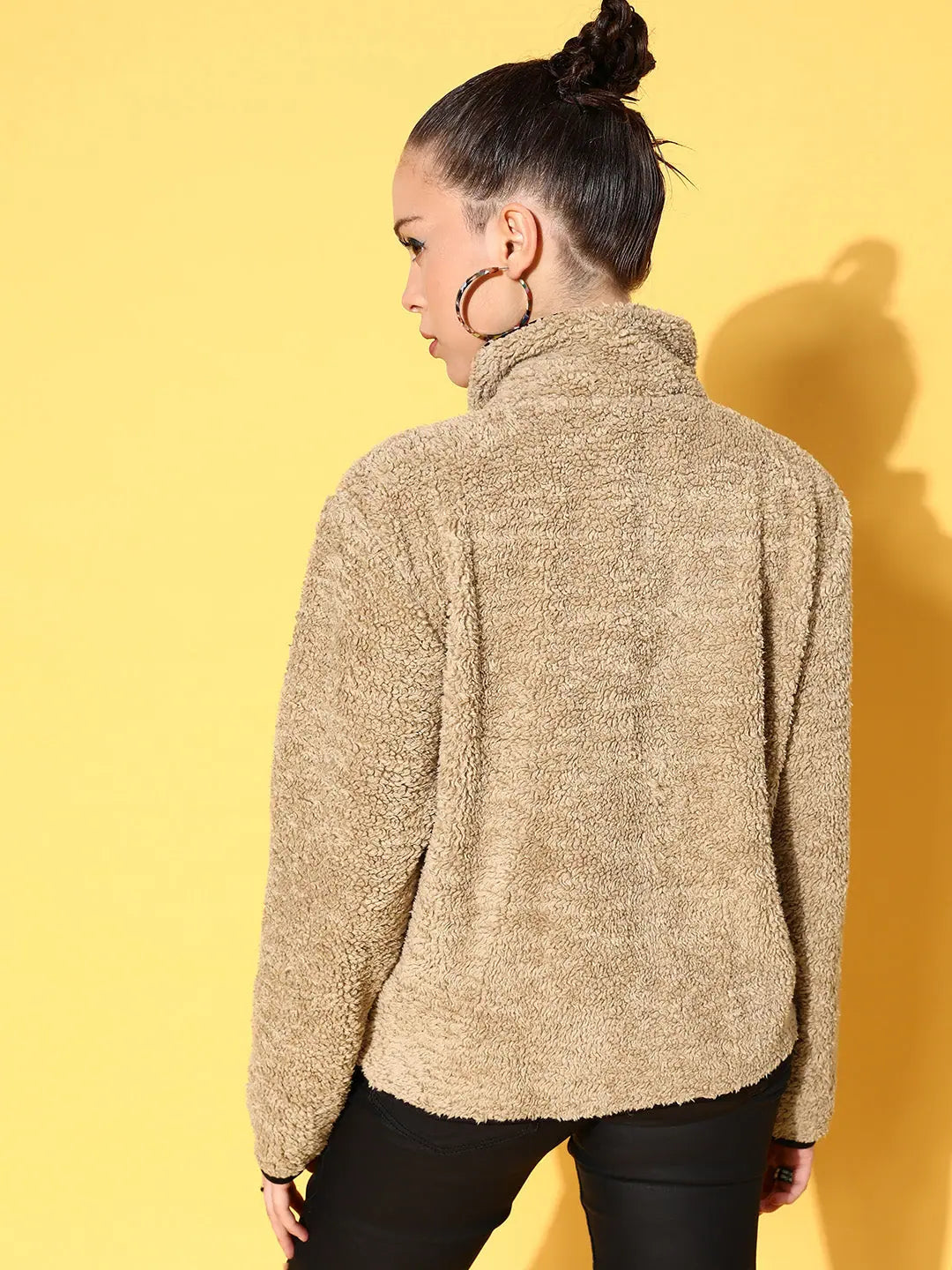 Beige Faux Fur Jacket - Trendy Women's Winter Coats