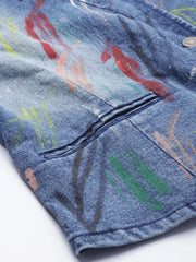 Women Solid Blue Full Sleeve Jacket