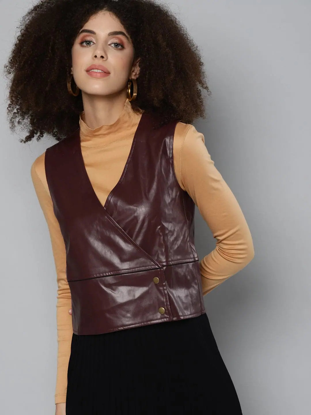 Burgundy WaistCoat | Trendy Women's Outerwear & Fashion Jackets