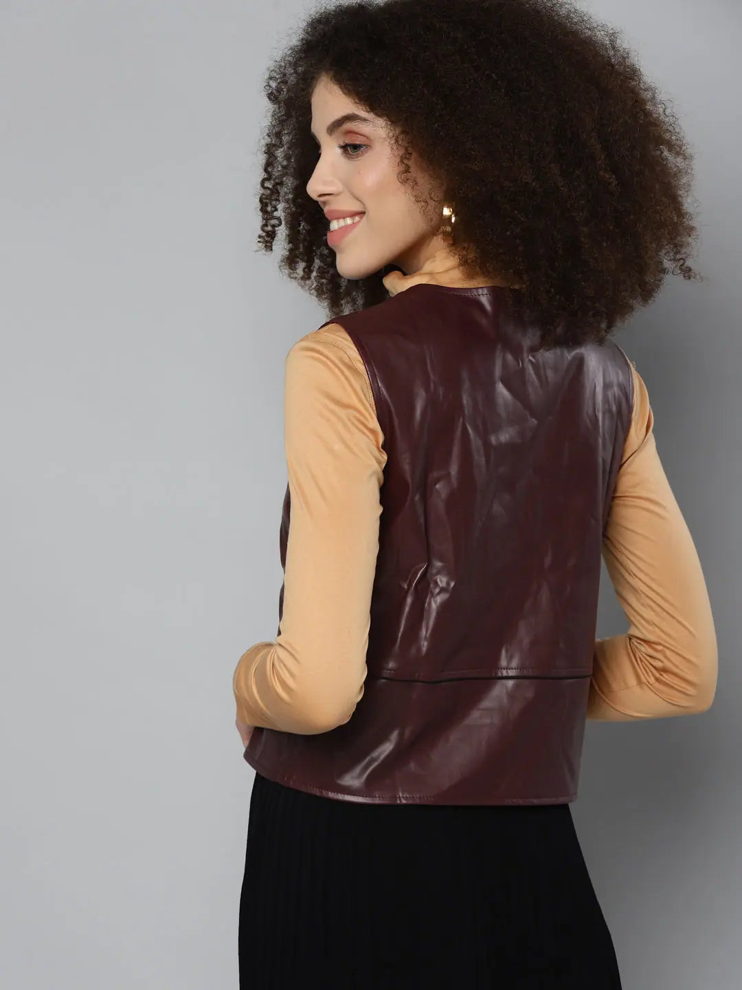 Burgundy WaistCoat | Trendy Women's Outerwear & Fashion Jackets
