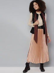 Women Solid Black Round Neck Sleeveless Jacket