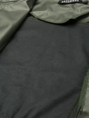 Women Solid Olive Round Neck Full Sleeve Jacket
