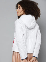 Women Solid White Full Sleeve Jacket