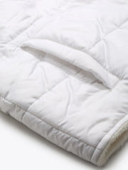 Women Solid White Sleeveless Jacket