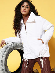 Women Solid Standard White Jacket