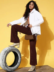 Women Solid Standard White Jacket