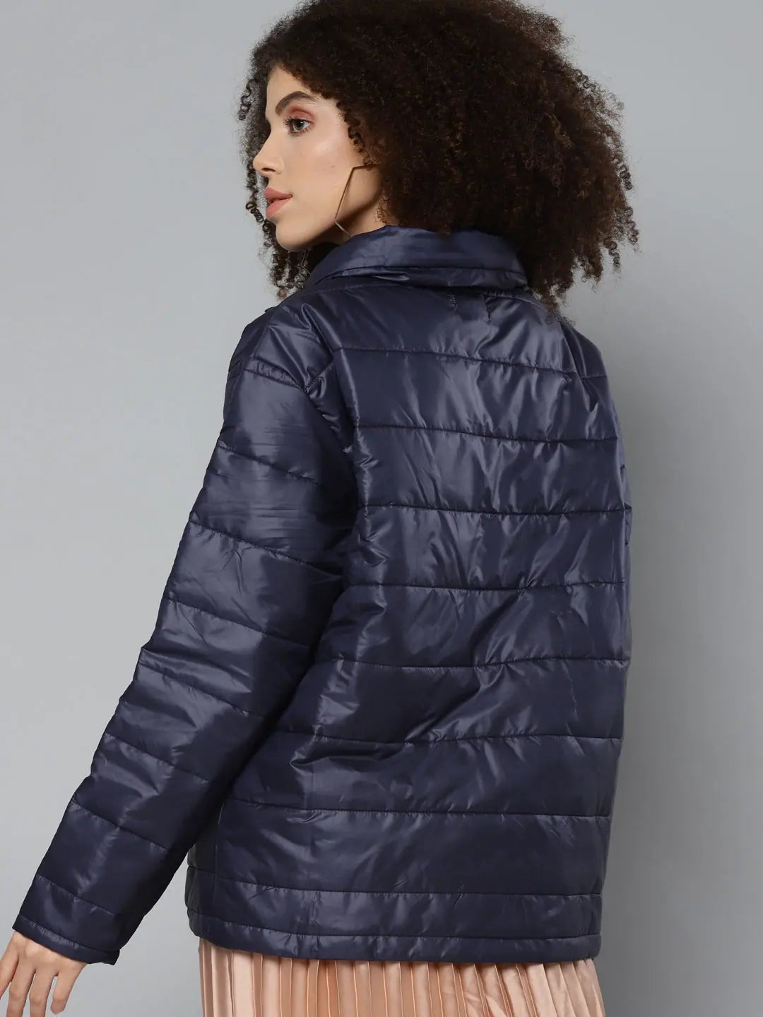 Navy Quilted Jacket | Oversized Women's Winter Coats Online