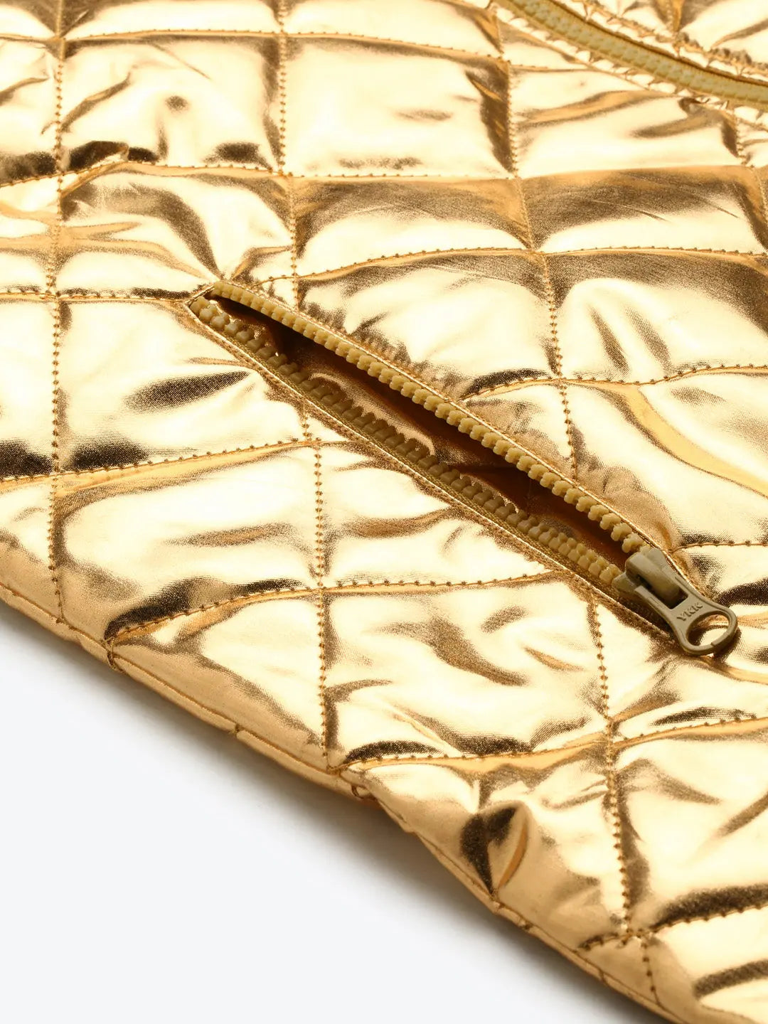 Gold Sleeveless Puffer Jacket | Women's Outerwear Collection