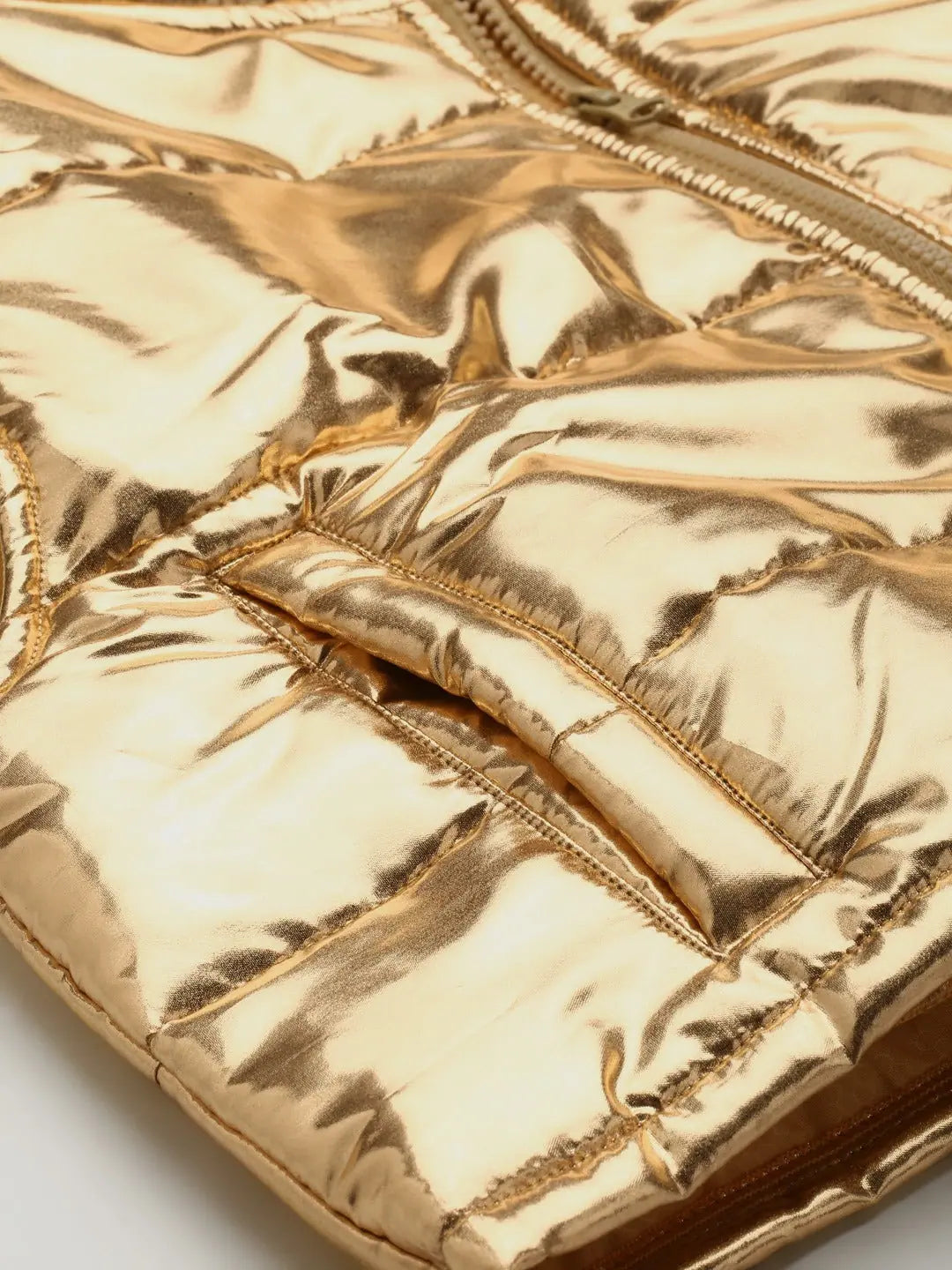 Women's Gold Sleeveless Jacket | Trendy Jackets For Women