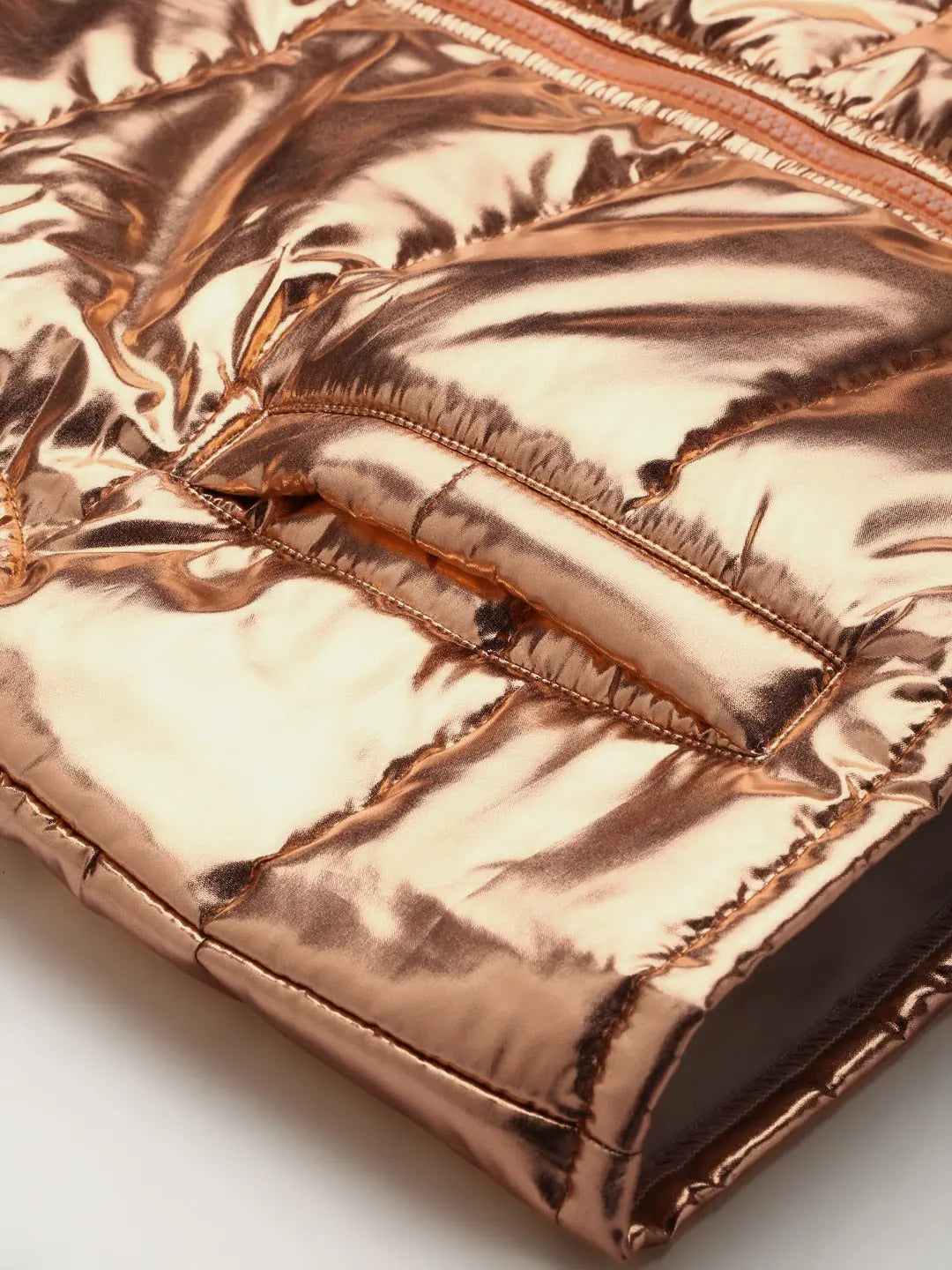 Copper Metallic Sleeveless Jacket | Women's Fashion Jackets