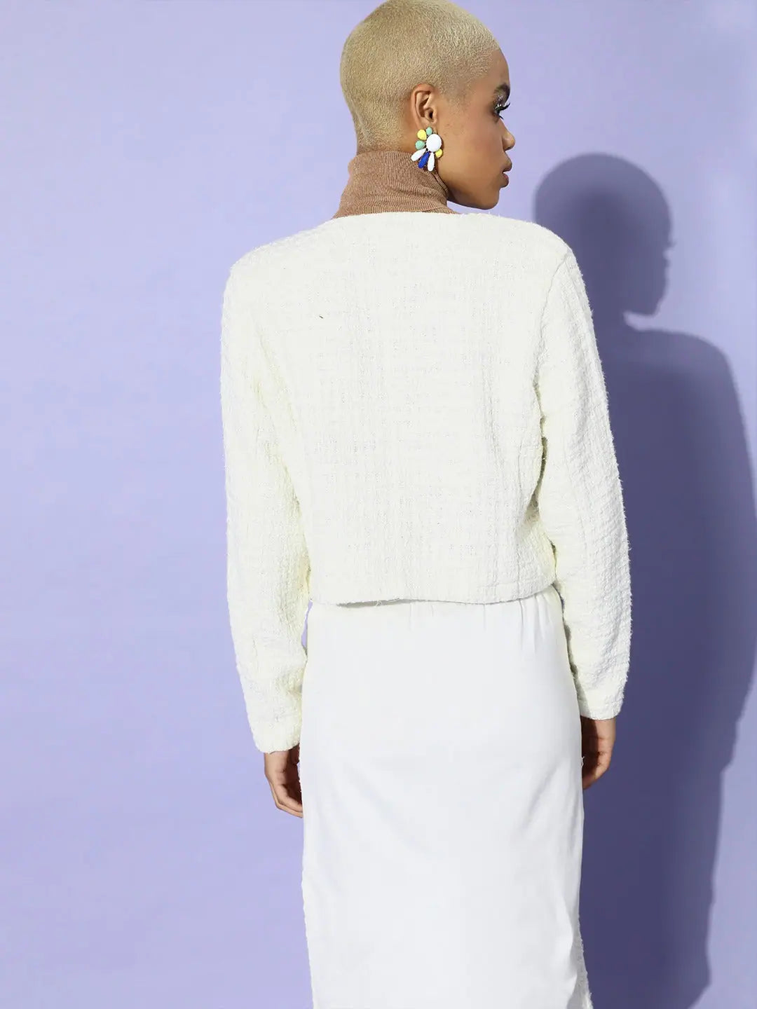 Women's White Tweed Blazer | Trendy Women's Fashion Jackets