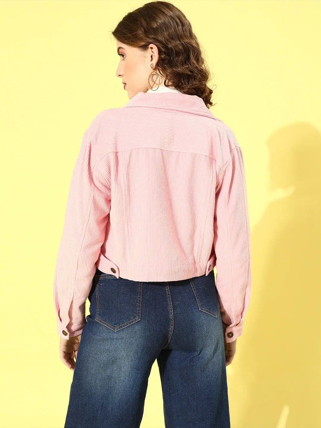 Women's Pink Corduroy Jacket | Trendy Women's Fashion Jackets