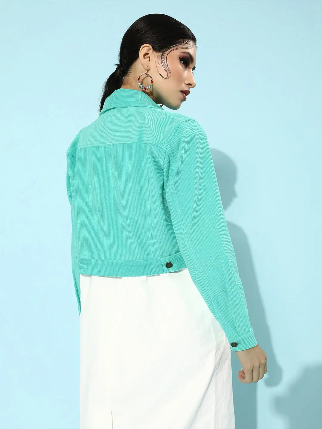 Women's Green Corduroy Jacket | Trendy Women's Outerwear