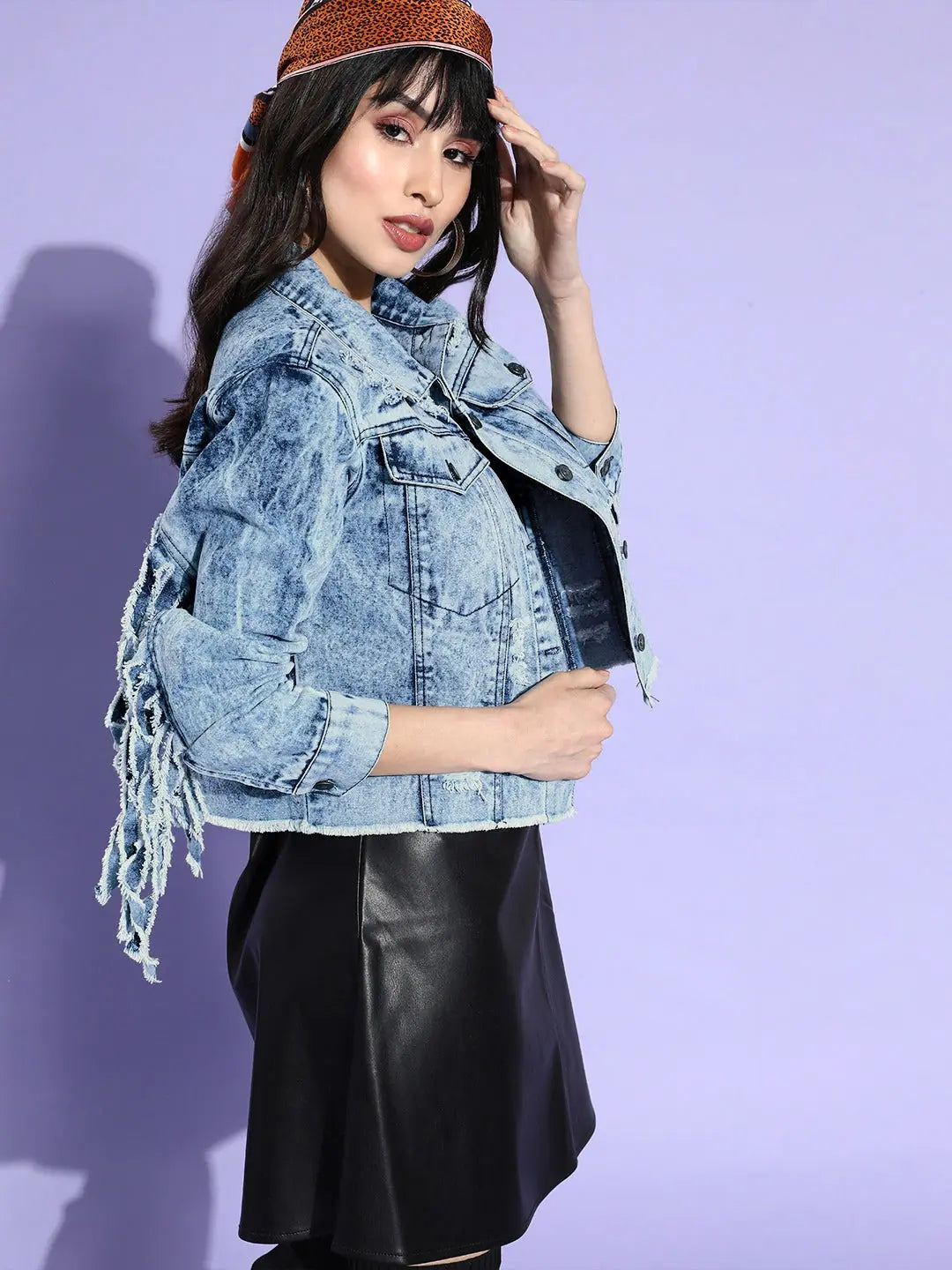 Women's Blue Denim Jacket | Trendy Women's Outerwear - Style 1