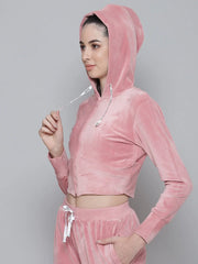 Women Solid Pink Full Sleeve Jacket