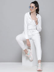Women Solid White Full Sleeve Jacket