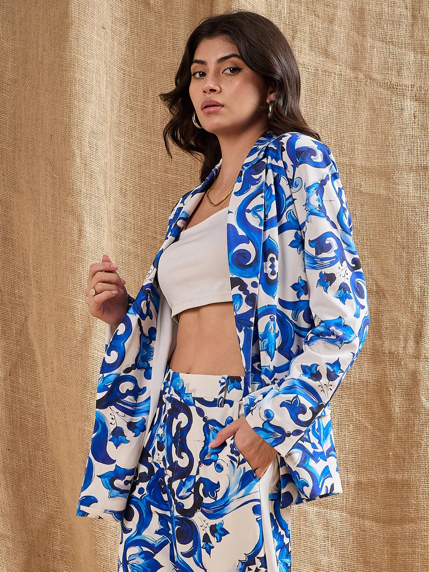Blue Floral Blazer | Women's Western Outfits for Women