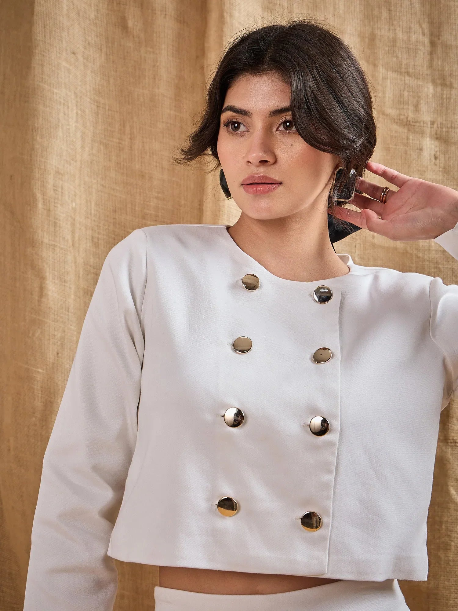 White Crop Blazer | Double Breasted | Women's Western Wear