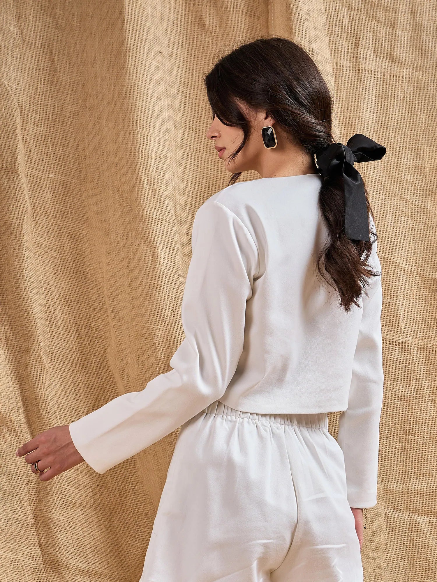 White Crop Blazer | Double Breasted | Women's Western Wear