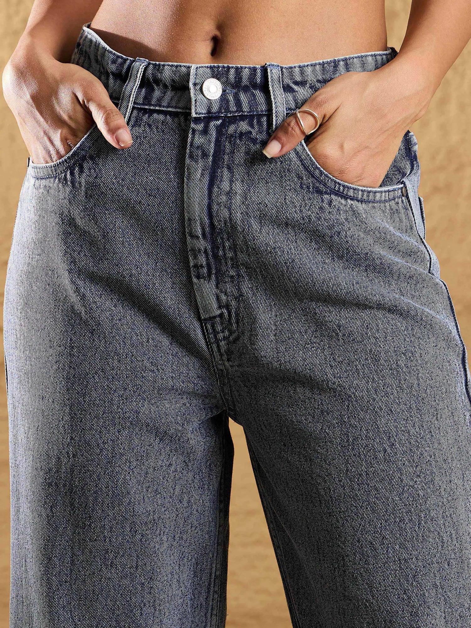 Wholesale Women Blue Wash Denim Eyelet Jacket With Straight Fit Jeans