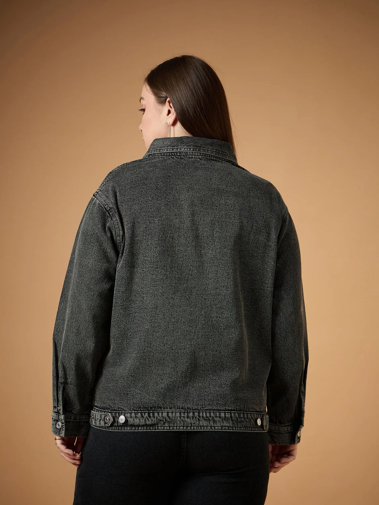 Black Wash Denim Jacket | Trendy Women's Fashion Jackets