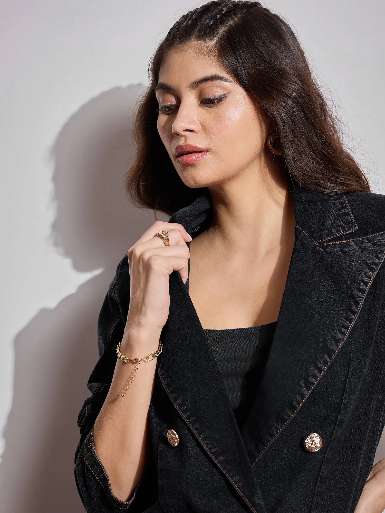 Women's Western Wear - Black Denim Blazer | Stylish Outfit