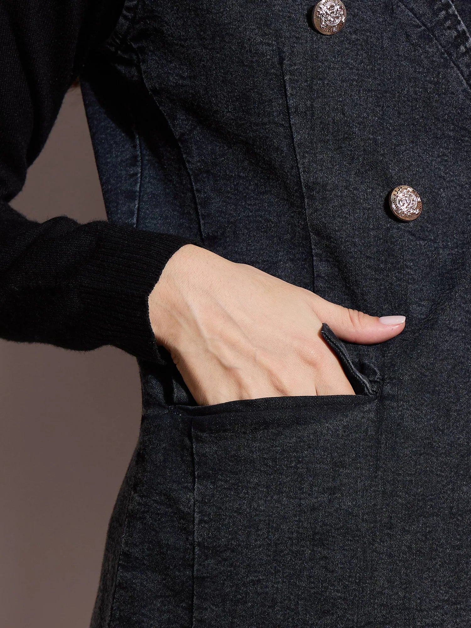 Black Denim Sleeveless Jacket | Women's Outerwear and Jackets