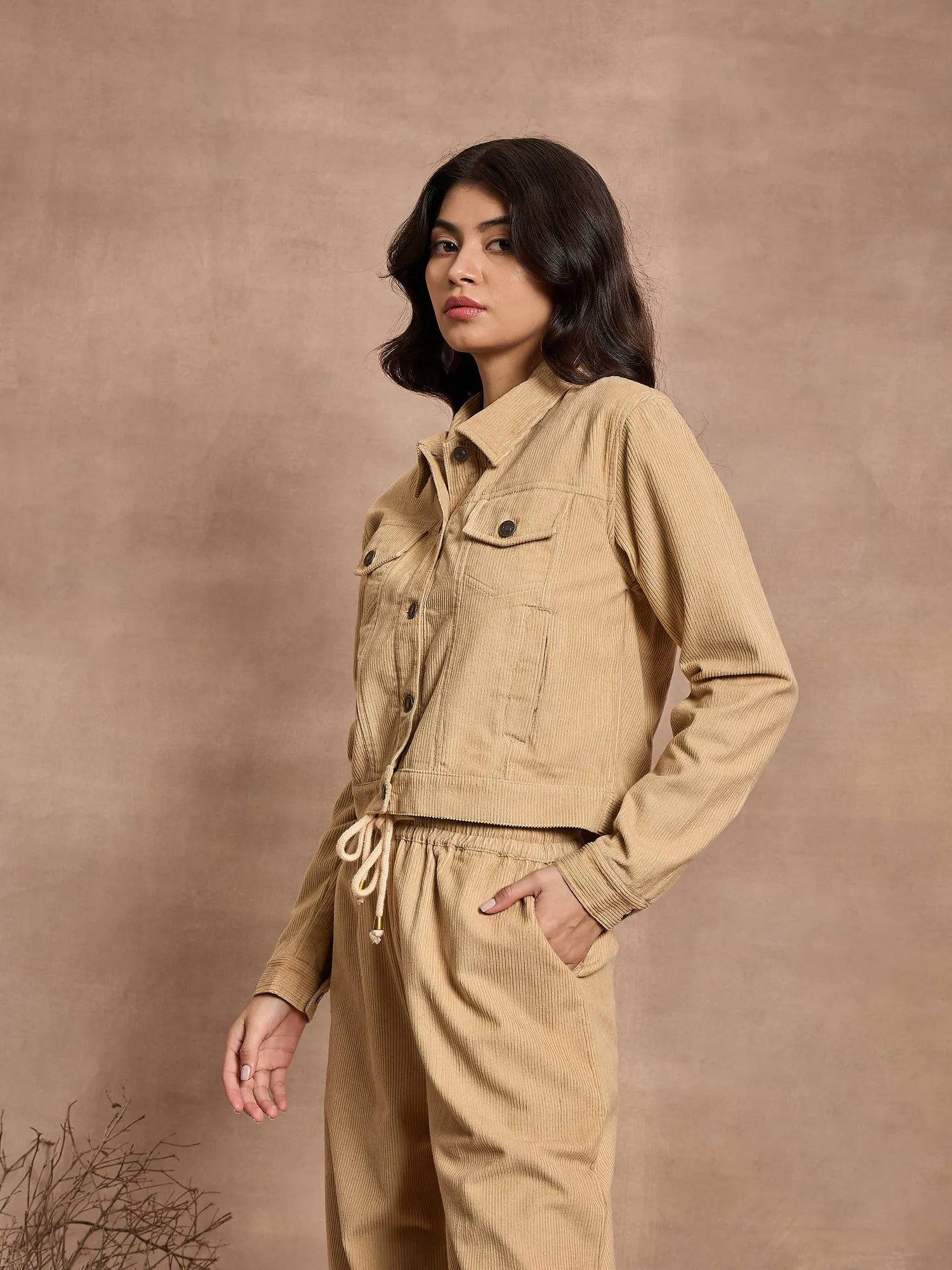 Beige Corduroy Jacket - Women's Fashion Jackets & Outerwear
