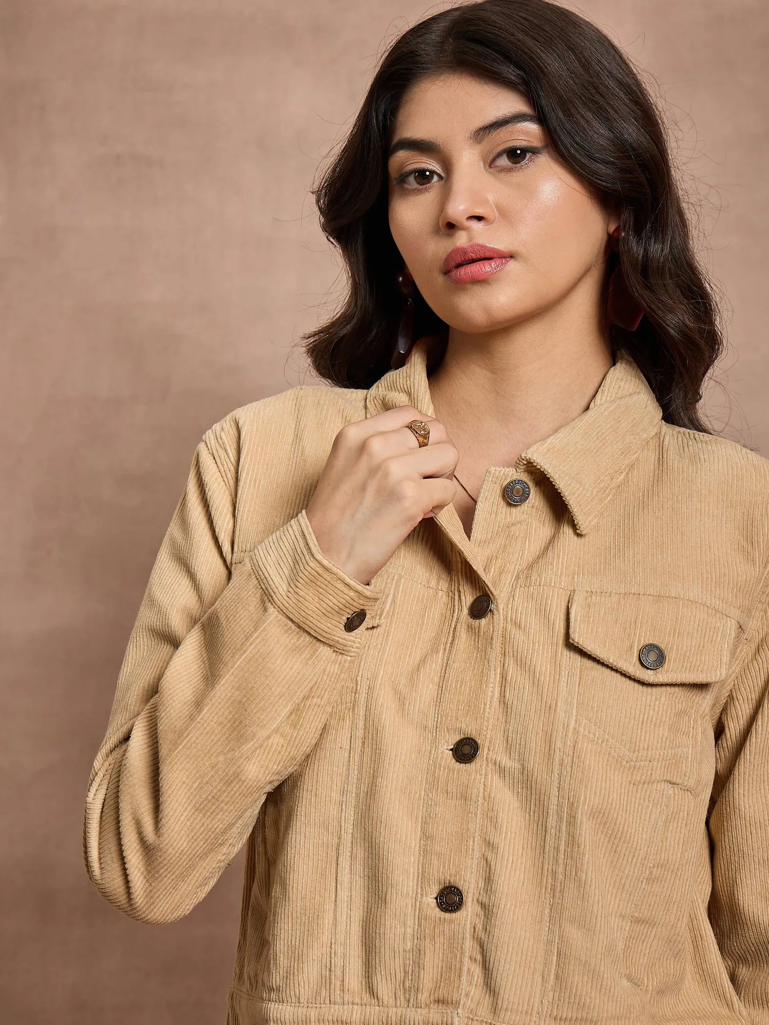 Beige Corduroy Jacket - Women's Fashion Jackets & Outerwear