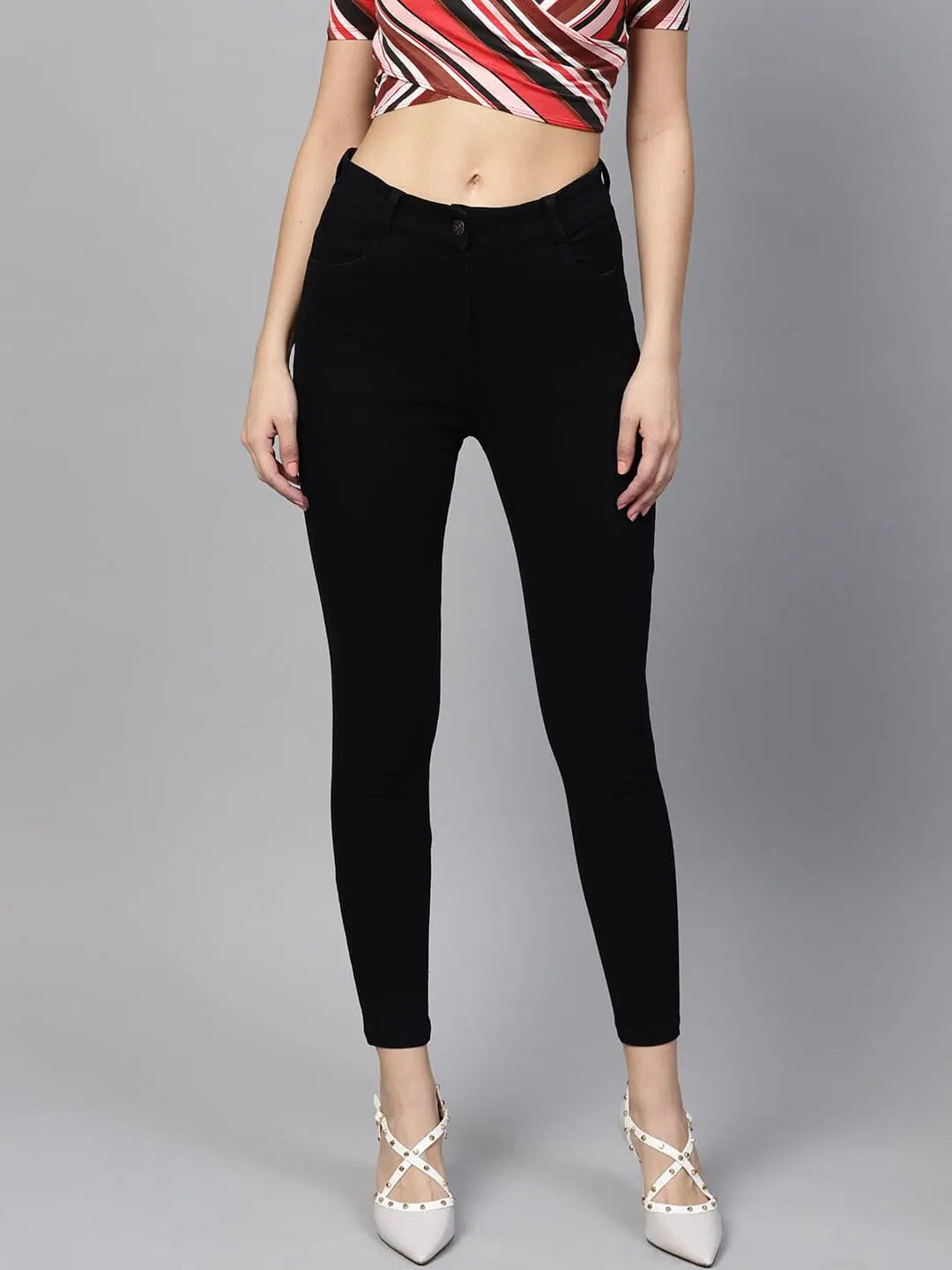 Black Cropped Jeans | Women's Lehenga Alternative Style
