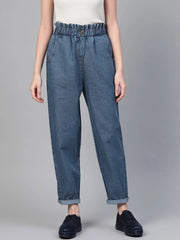 Blue Paper Quality Bag Waist Jeans