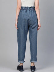 Blue Paper Quality Bag Waist Jeans