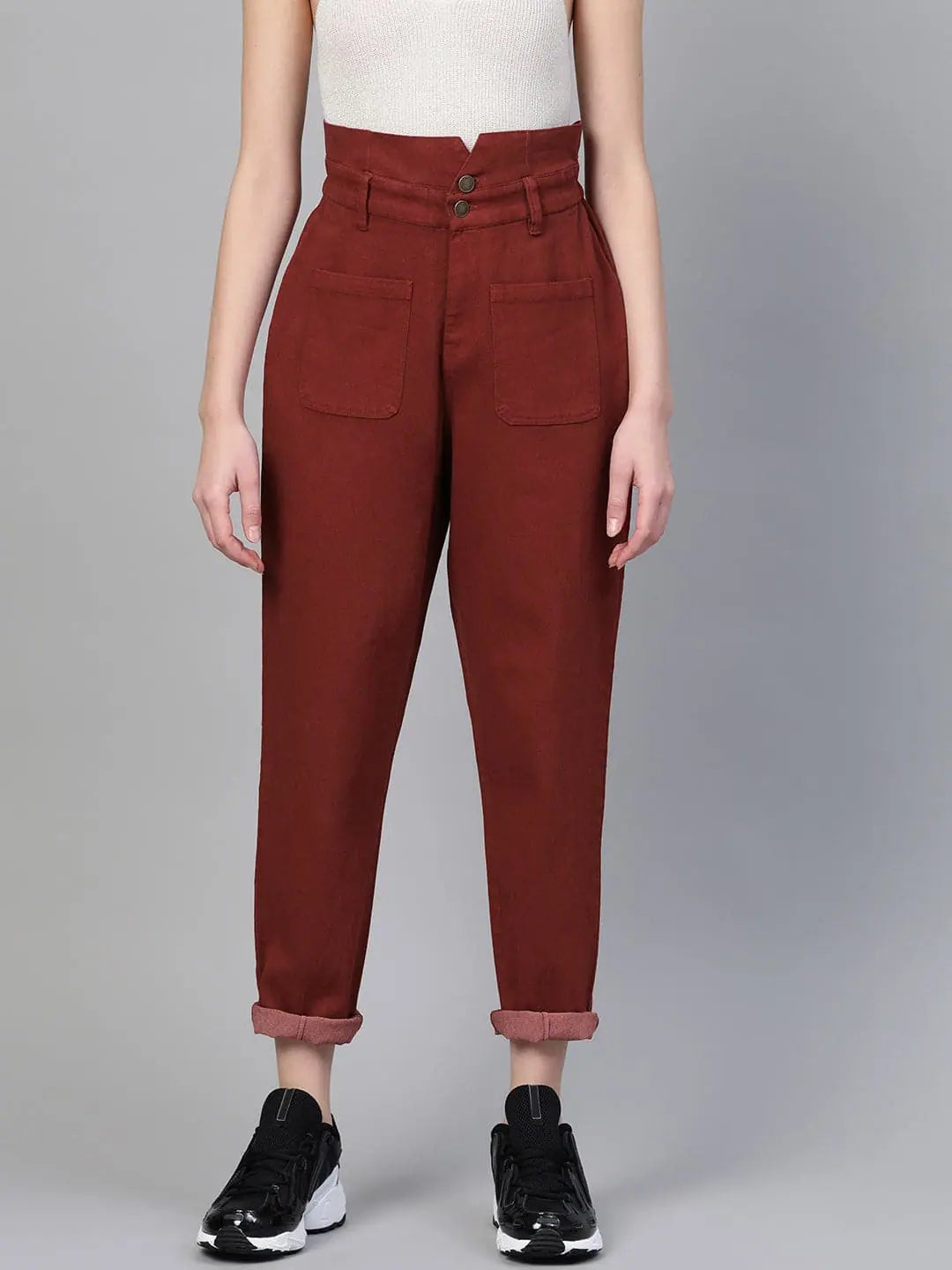 Rust Slouchy Jeans - Comfort Fit Denim for Women