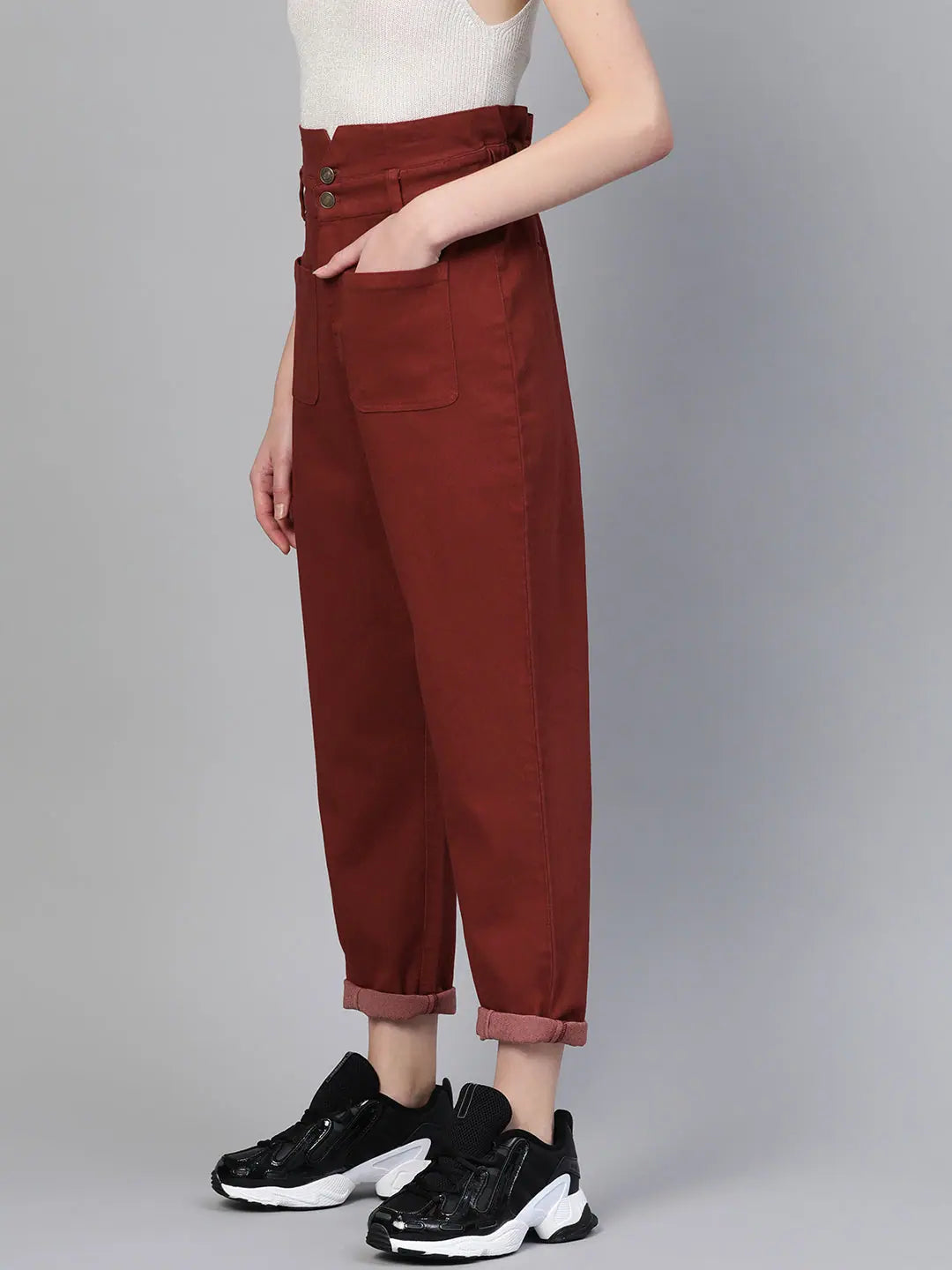 Rust Slouchy Jeans - Comfort Fit Denim for Women
